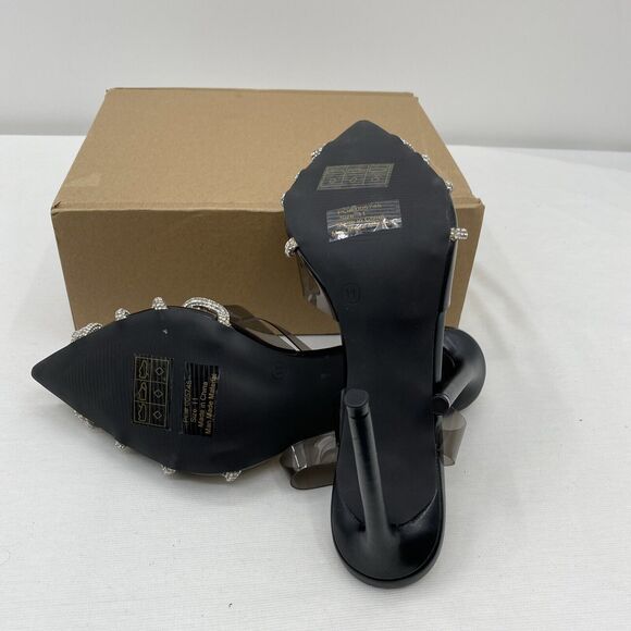 NEW Journee Collection Eleora Crystal Black Heels sz 11 - Picture 8 of 10